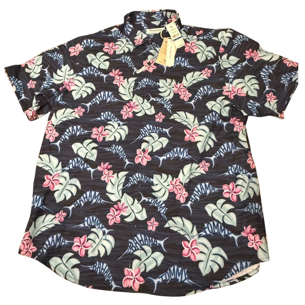Tommy Bahama IslandZone Coast the Marlin Life Shirt Blue Sapphire XLT BT326780